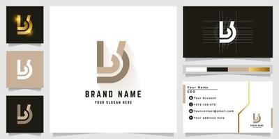 Letter bb or Lb monogram logo with business card design vector