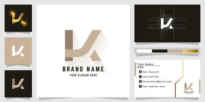 Letter K or VK monogram logo with business card design vector