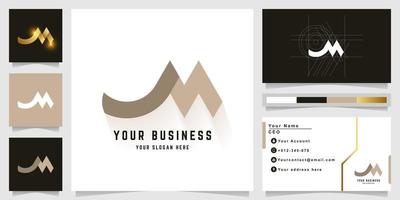 Letter M or JM monogram logo with business card design vector