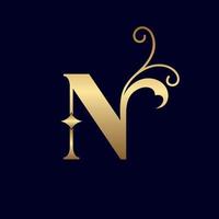 jewelry logo design N ORNATE vector