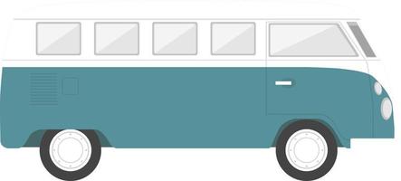 Retro van, flat illustration vector