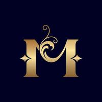 jewelry logo design M ORNATE vector