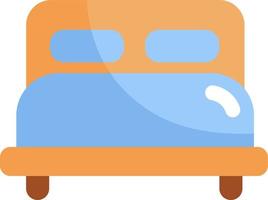 Wooden bed, icon illustration, vector on white background