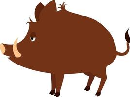 Wild boar, illustration, vector on white background.