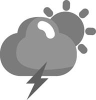Thunder with sunny weather, illustration, vector on a white background.