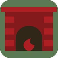Red fireplace, illustration, vector on a white background.