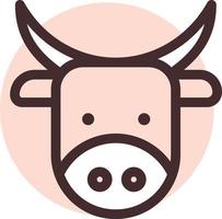 Brown cow head, illustration, vector on a white background.