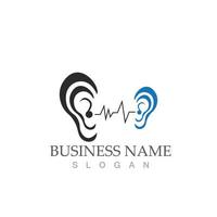 Hearing logo template vector icon design