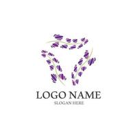 Fresh Lavender flower logo vector