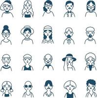 People avatars, illustration, vector on a white background.