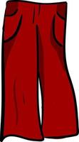 Red woman pants, illustration, vector on white background.