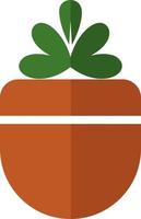 Plant in a pot with heart shaped leaves, illustration, vector on white background.