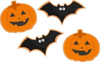 Halloween biscuit, illustration, vector on a white background.