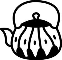 Kitchen teapot utensil, illustration, vector on a white background.