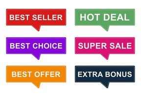 Sale ribbons collection set for business. Easy editable stroke. Vector illustration. EPS 10.