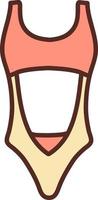 Girly swimsuit, illustration, vector on a white background.