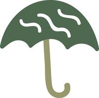 Paraguas de lluvia verde oscuro, ilustración, vector sobre fondo blanco.