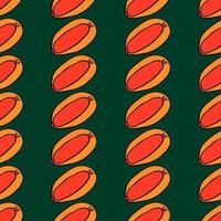 Tasteful hotdog ,seamless pattern on dark green background. vector