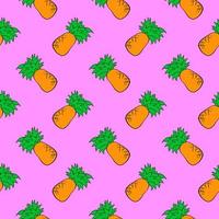 Little pineapples, seamless pattern on violet background. vector