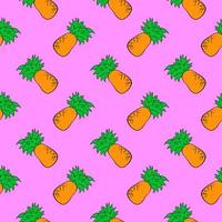 Little pineapples, seamless pattern on violet background. vector