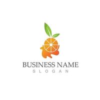 Orange logo design vector icon illustration