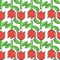 Tulip flower pattern , illustration, vector on white background