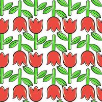 Tulip flower pattern , illustration, vector on white background