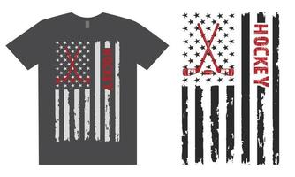 Hockey T Shirt Design With USA Flag vector