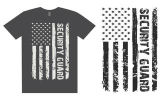 American Security Guard T Shirt Design vector