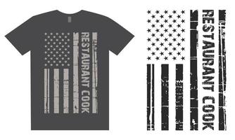 American Flag Restaurant Cook T Shirt Design vector