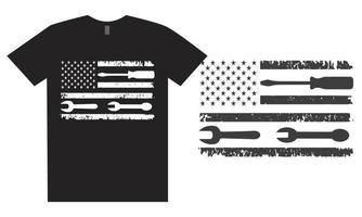 diseño de camiseta de destornillador de bandera americana vector