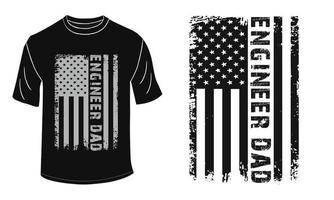 American Engineer Dad T Shirt Design vector