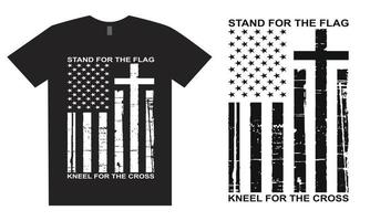 I Stand For The Flag Kneel For The Cross T Shirt Design vector