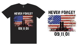 Never Forget 911 T Shirt Design vector