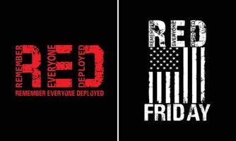 Red Friday T-Shirt Design With American Flag vector