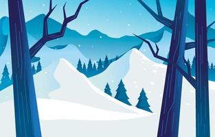 Winter Nature Landscape view Background vector