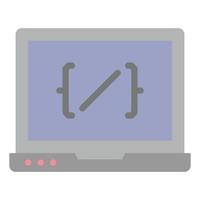 program icon flat color, technology , education vector