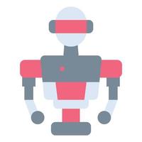 robotic icon flat color, technology , education vector