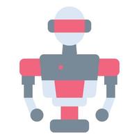 robotic icon flat color, technology , education vector