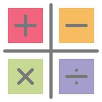 math icon flat color, technology , education vector