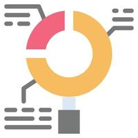 data analysis icon flat color, technology , education vector