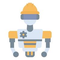 robotics engineering icon flat color, technology , education vector