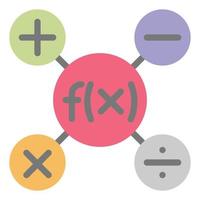 mathematics icon flat color, technology , education vector