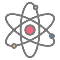 atom icon flat color, technology , education vector