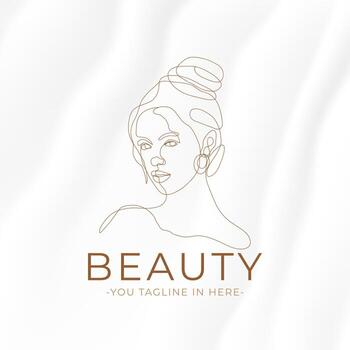 minimal woman line art beauty logo,female portaits line illustration vector