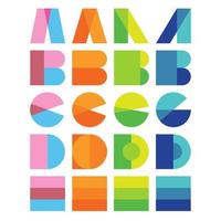 Modern Colorful Capital Font ABCDE vector