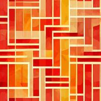 vector de ilustración de línea geométrica abstracta roja y naranja y patrón cuadrado sin costuras bueno para el fondo