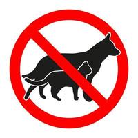 Pets prohibited sign illustration