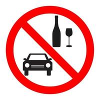 signo de ilustración coche prohibido y alcohol vector