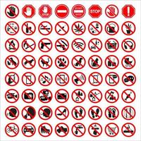 Illustration set of prohibition signs vector